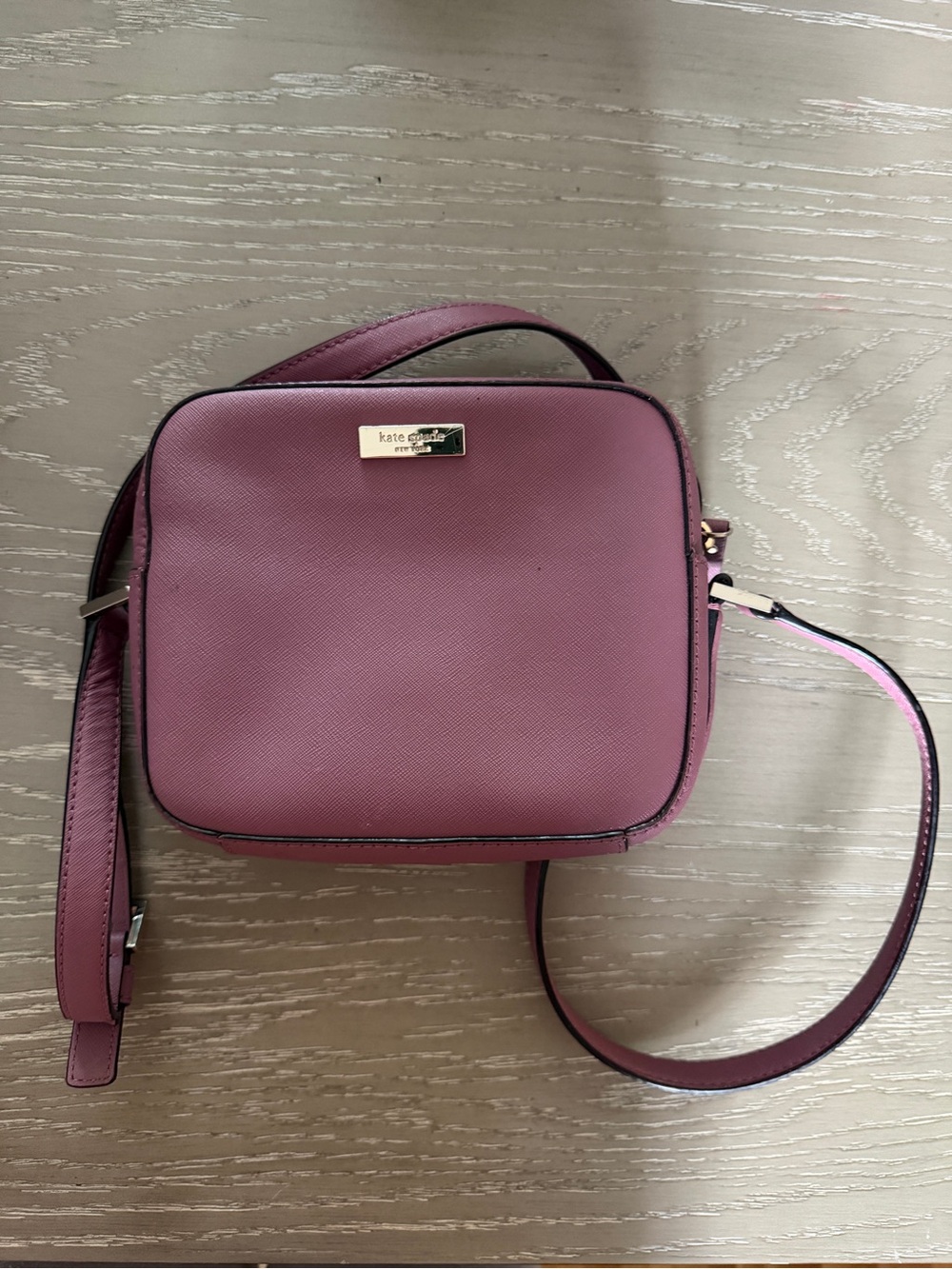 kate spade mauve-pink Saffiano leather crossbody bag and zip wallet